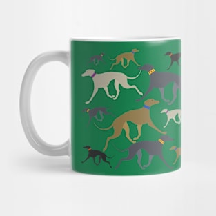 Lots of Greyhounds trotting Mug